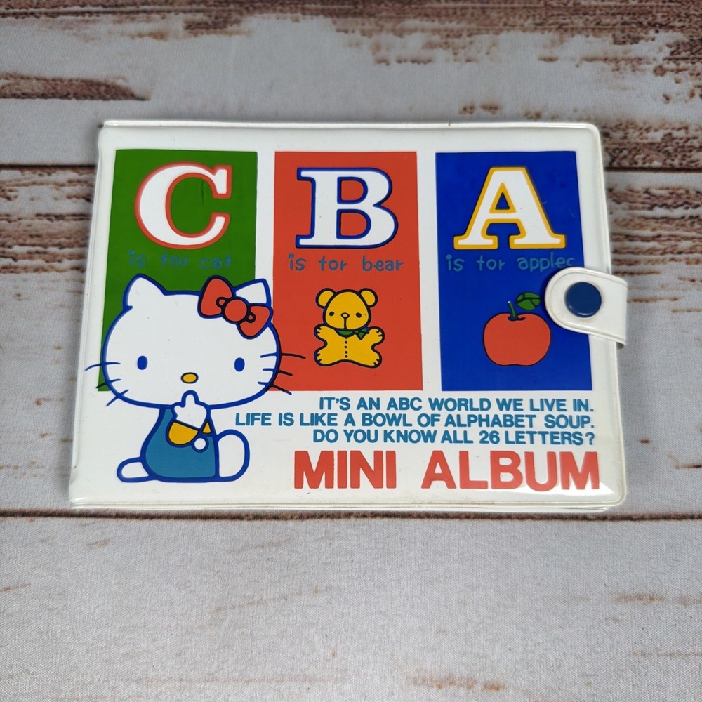 Vintage 1976 Hello Kitty ABC Mini Padded Vinyl Photo Album Sanrio Collectible